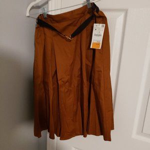 Zara brown preppy skirt with belt